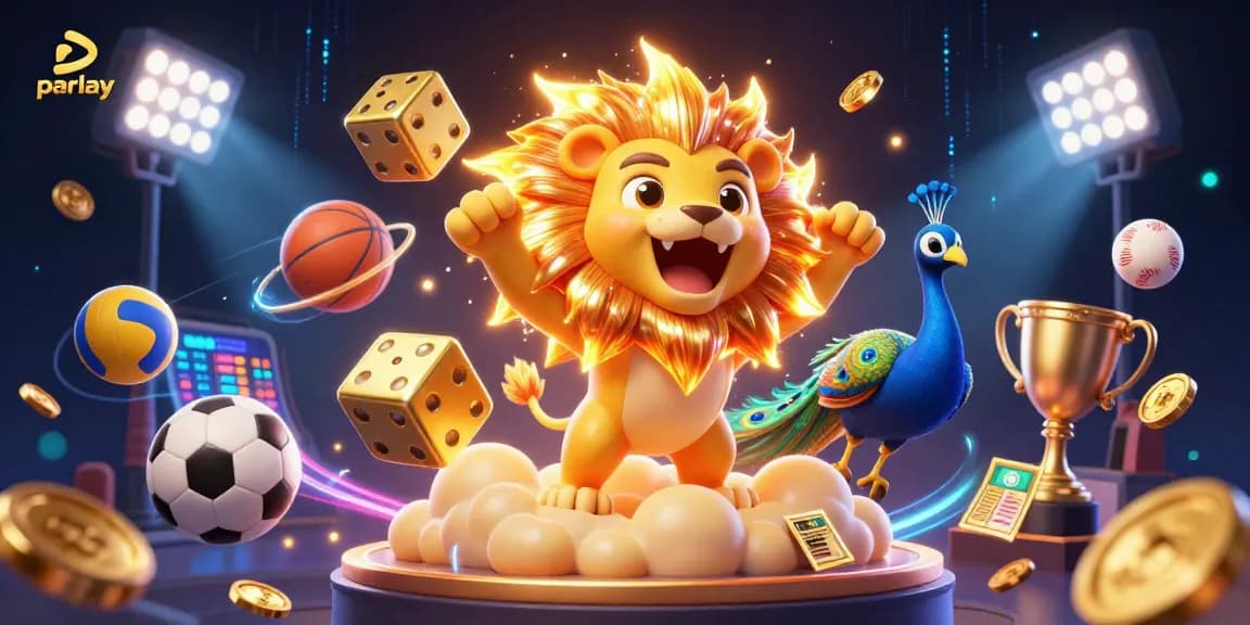 Experience thrilling parlay betting with dynamic sports elements and a vibrant casino atmosphere.