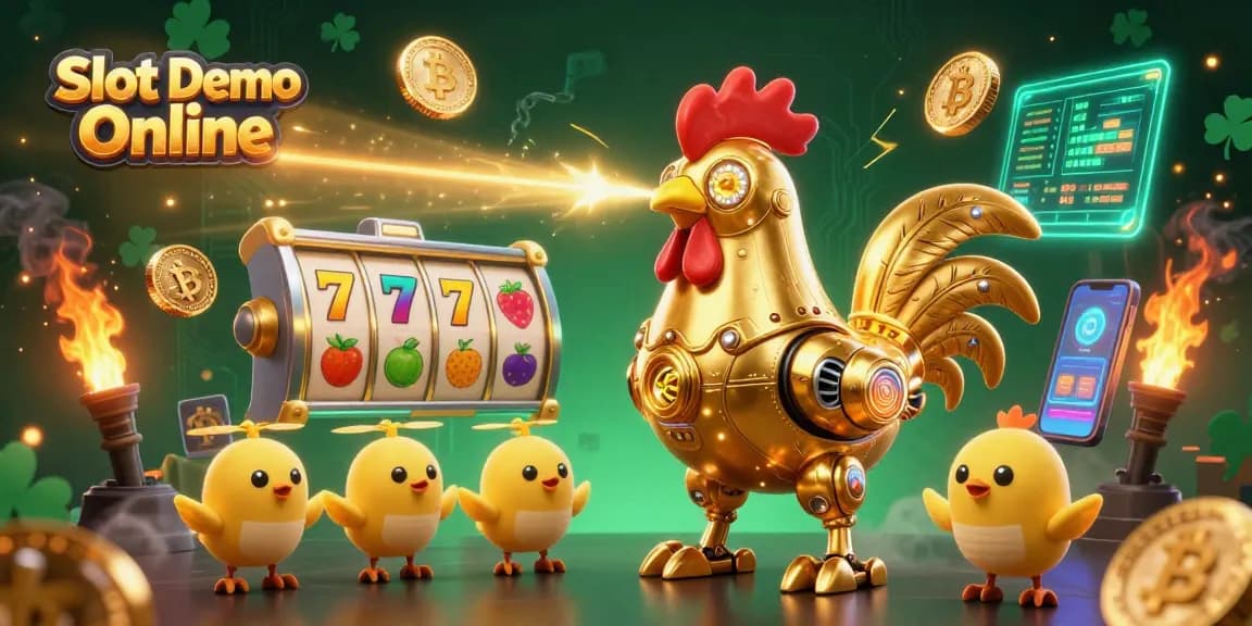 Experience Slot Demo Online with our vibrant 3D illustration showcasing epic gaming elements and unique animations.