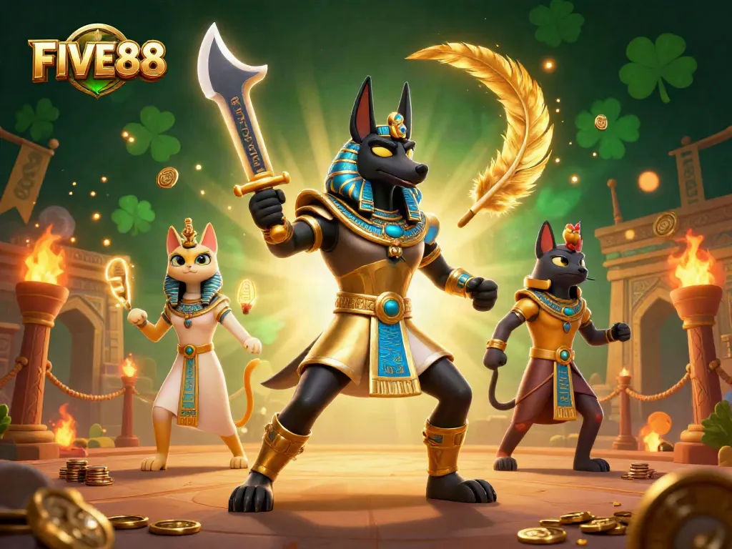 Experience exhilarating wins with FIVE88 in this vibrant online gaming scene featuring ancient warriors.