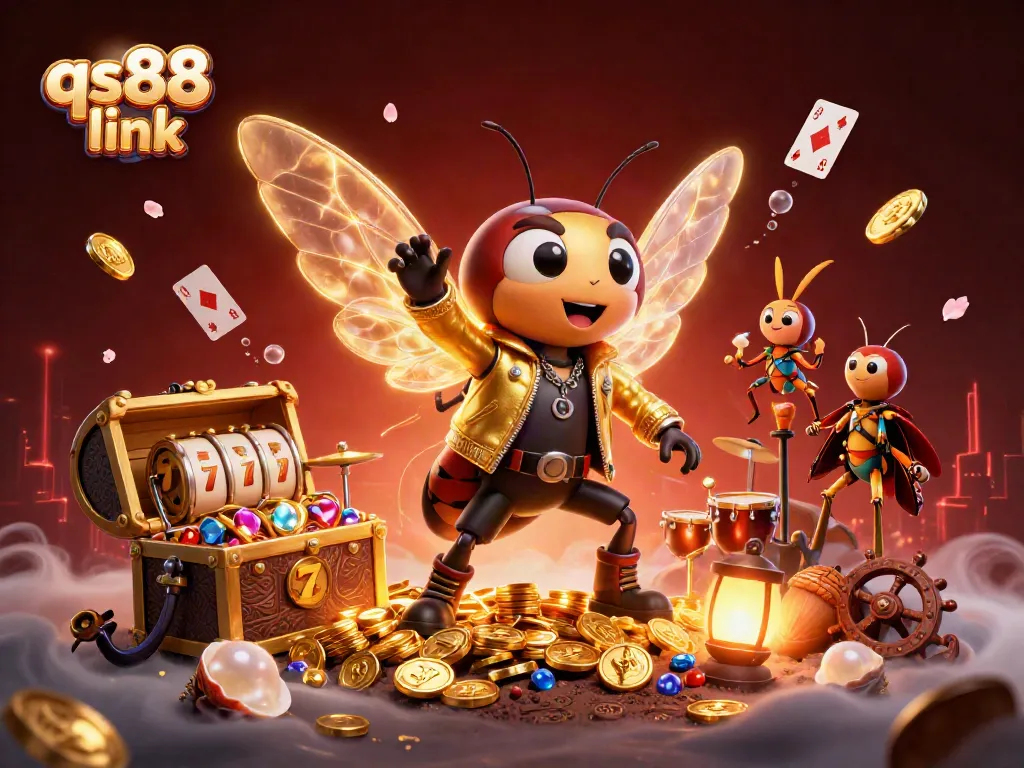 Enjoy the excitement with qs88 link's vibrant casino theme showcasing winning slots and animated characters.