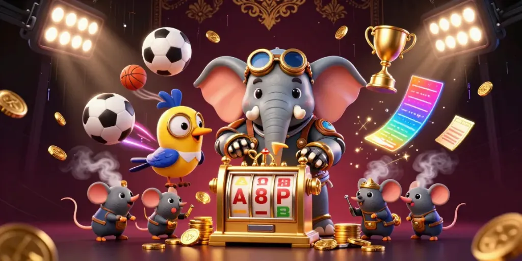 Bet on your favorite games with 789win com in this vibrant 3D casino scene showcasing players and lively sports elements.
