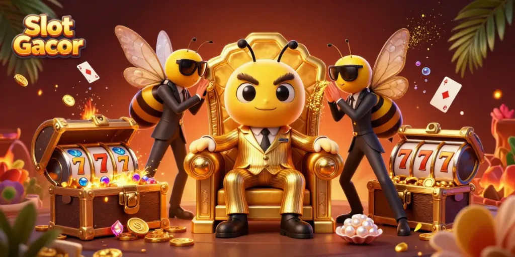 Experience vibrant Slot Gacor gameplay with dynamic characters and casino elements in an ultra-detailed 3D scene.