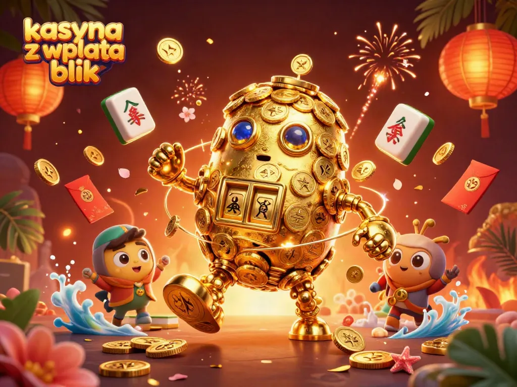 Engage in top kasyna z wplata blik with a stunning 3D illustration of a golden golem.
