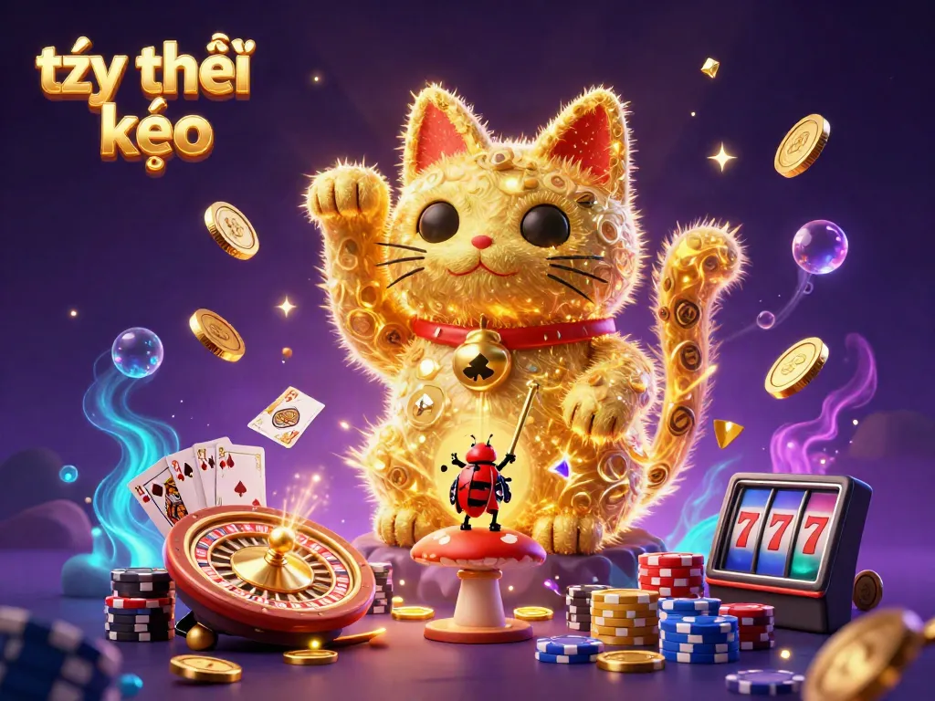 Sports betting scene featuring tỷ lệ kèo symbols with dynamic golden coins, attracting bettors and engaging audiences.