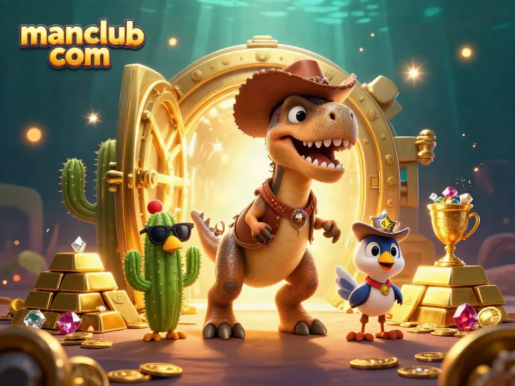 Engage with thrilling games at manclub com, featuring lively 3D characters and treasure-filled casino motifs.