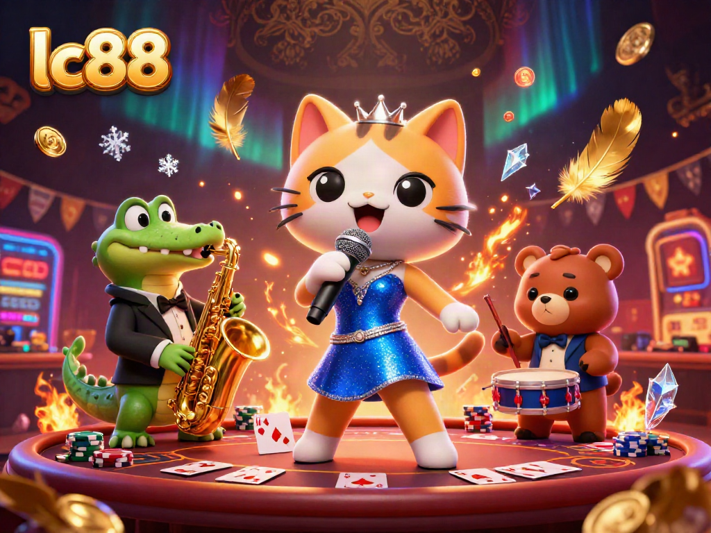 Experience lc88's vibrant casino scene with lively characters and dynamic gaming elements.