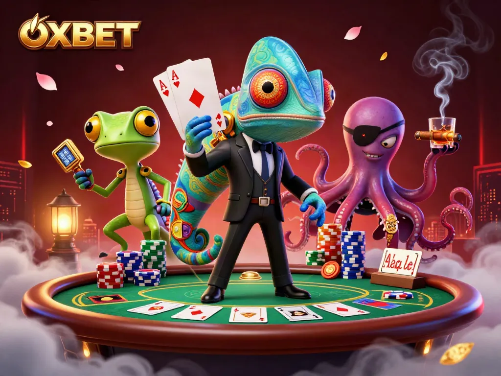 Play poker with OXBET's thrilling 3D scene featuring dynamic characters and rich gaming elements.