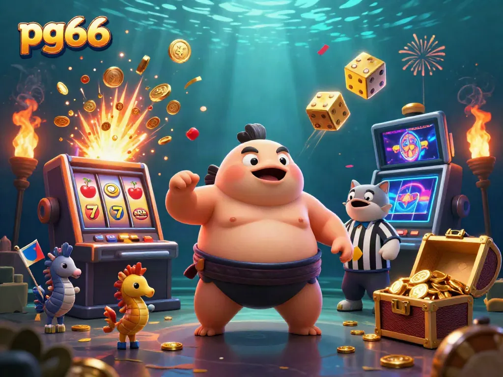 Engage with pg66's exciting underwater casino scene featuring colorful characters and vibrant game elements.