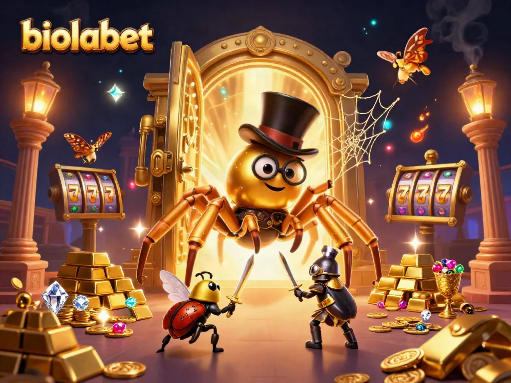 Engage with the thrilling biolabet experience featuring a golden tarantula and enchanting knights.