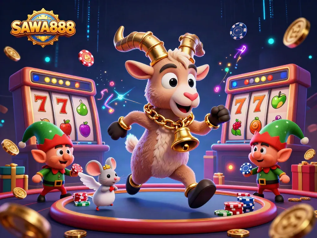 Experience thrilling action at SAWA888 holiday-horror casino, buzzing with festive chaos!