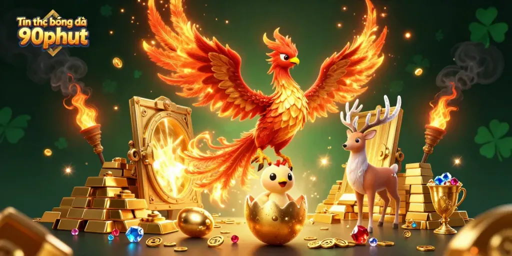 Tin tức bóng đá 90phut showcases an artistic scene filled with riches and vibrant characters.