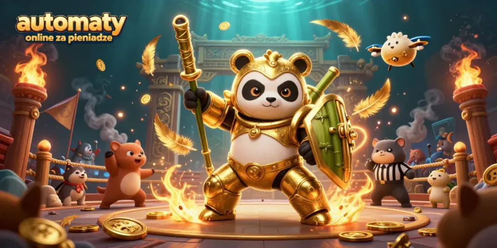 Experience automaty online za pieniadze with a thrilling mech-suit panda in an action-packed casino arena.