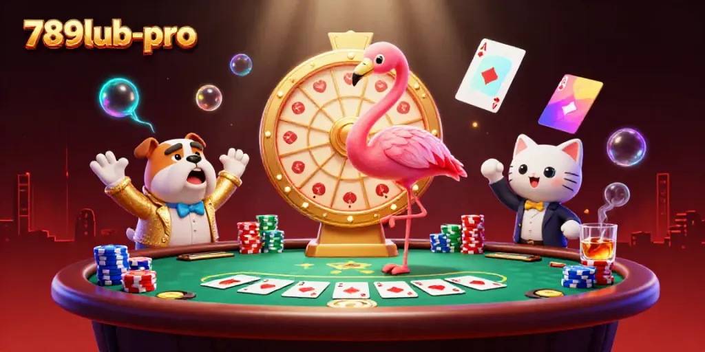 Engaging scene with 789lub-pro characters showcasing excitement in a vibrant casino setting.