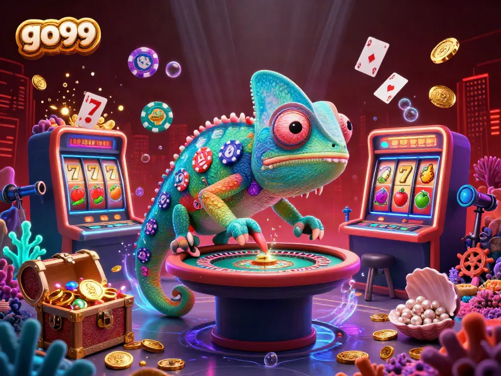 Engage with go99, the ultimate gaming adventure amidst vibrant 3D casino elements and treasure!