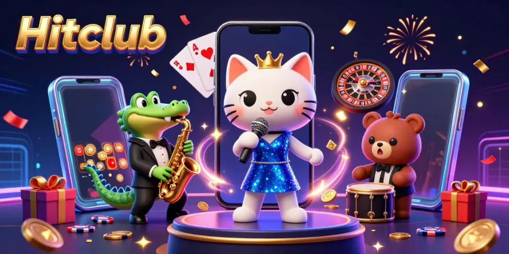 Experience thrilling gameplay at Hitclub with lively characters and dynamic casino elements.