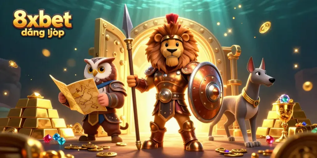 Engage with 8xbet đăng nhập for thrilling casino experiences amidst adventure-themed elements.