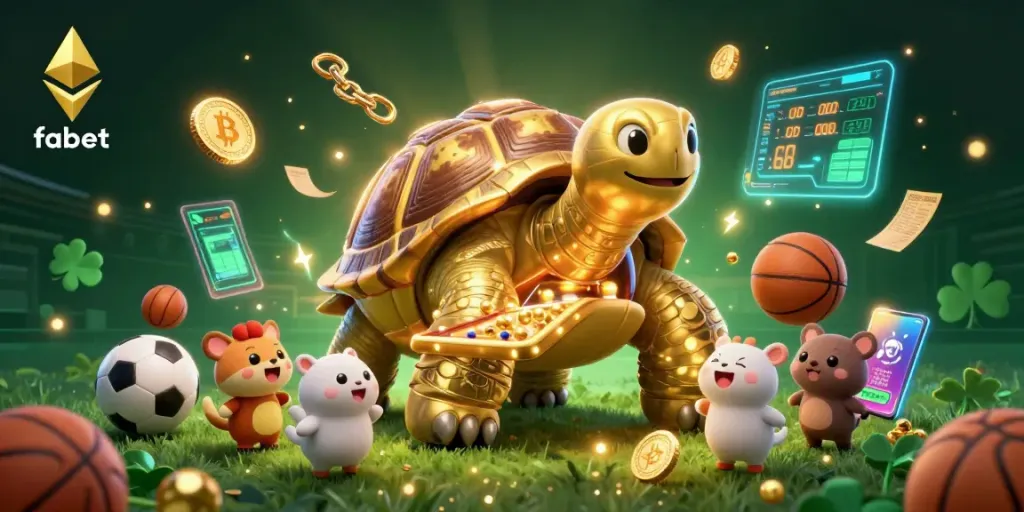 Engage in thrilling sports betting with fabet as the colossal golden tortoise entertains players.