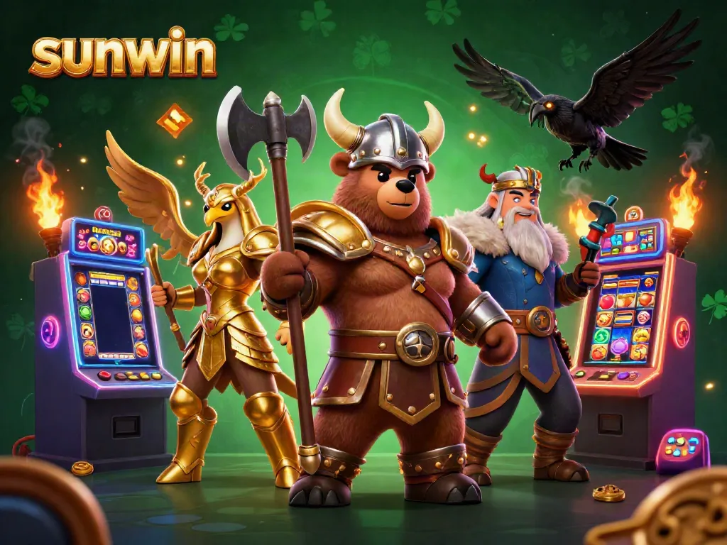 Engage in thrilling gameplay with sunwin's vibrant casino scene featuring characters and gaming elements.