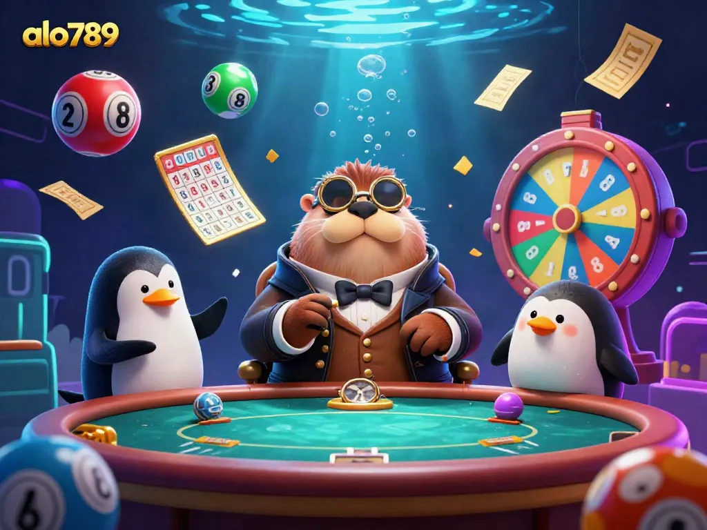 Experience thrilling tensions in alo789's underwater poker scene with dynamic colorful elements.