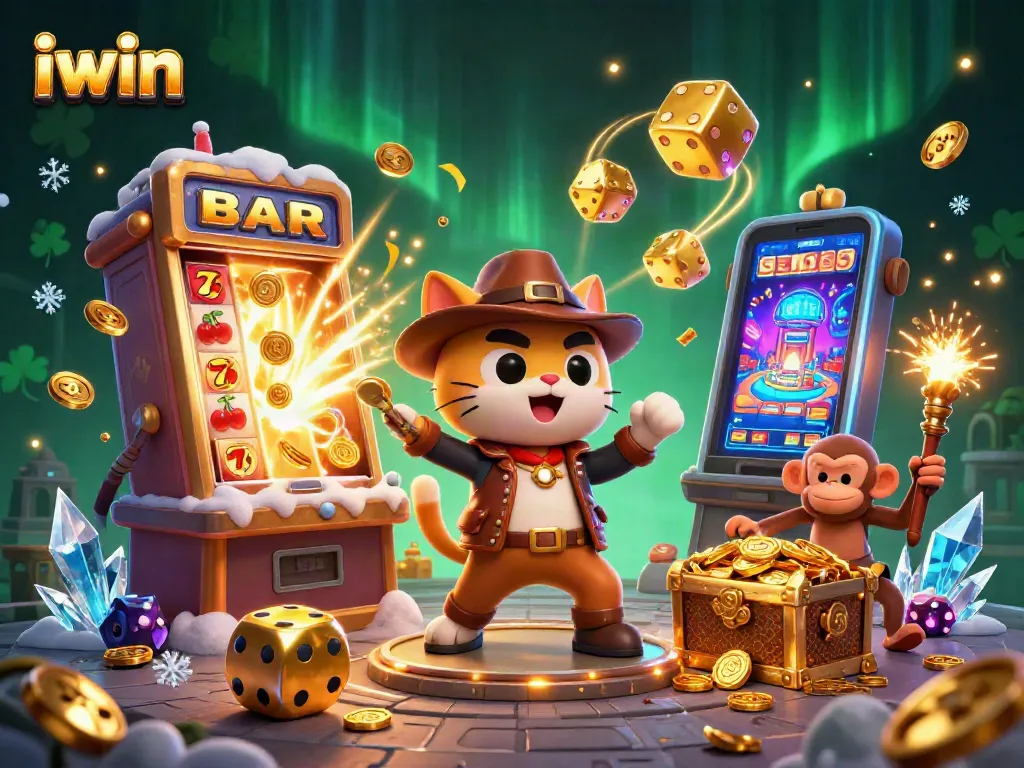 iwin unlocks thrilling jackpots in a vibrant casino adventure illustration with interactive gaming elements.