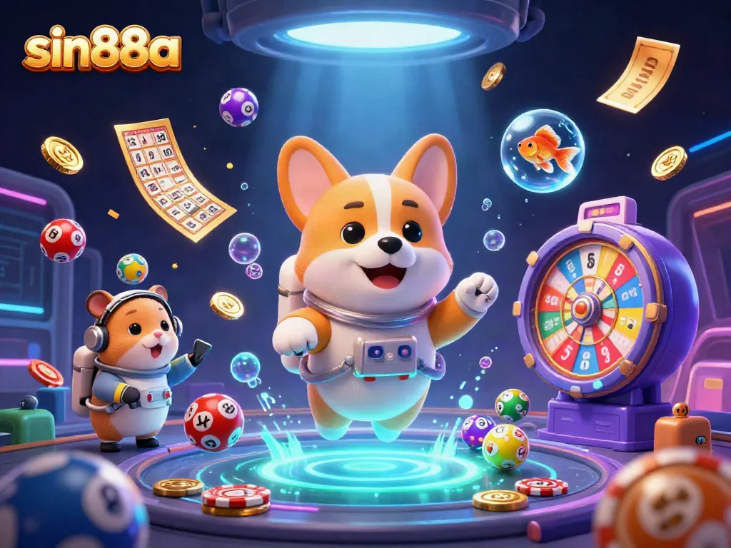 Join sin88a’s exciting space casino adventure with our astronaut corgi amidst vibrant games and dynamic lending elements.