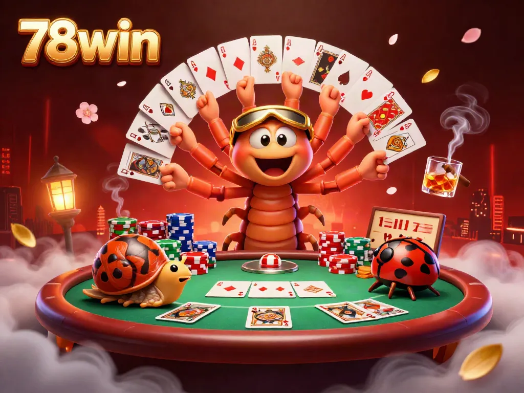 Experience the exciting world of 78win with dynamic gameplay featuring a millipede dealer and high-roller snail.