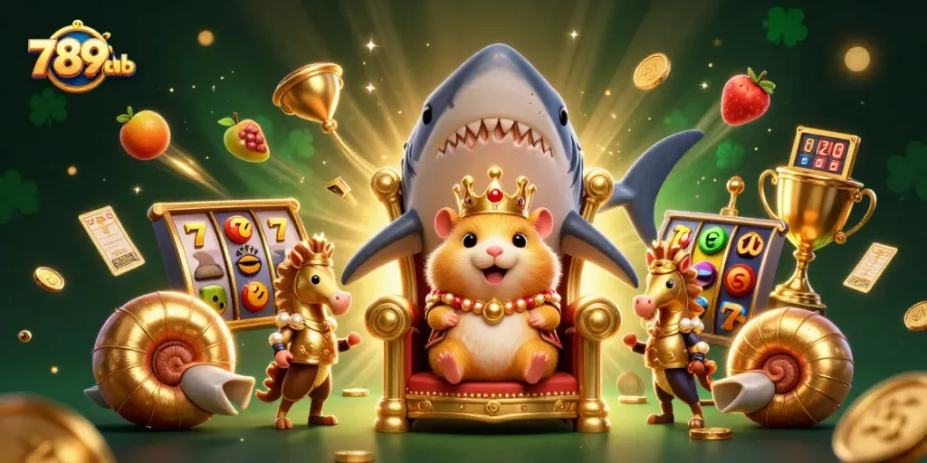 Engage with thrilling 789club slots as the golden hamster king rules the casino realm.