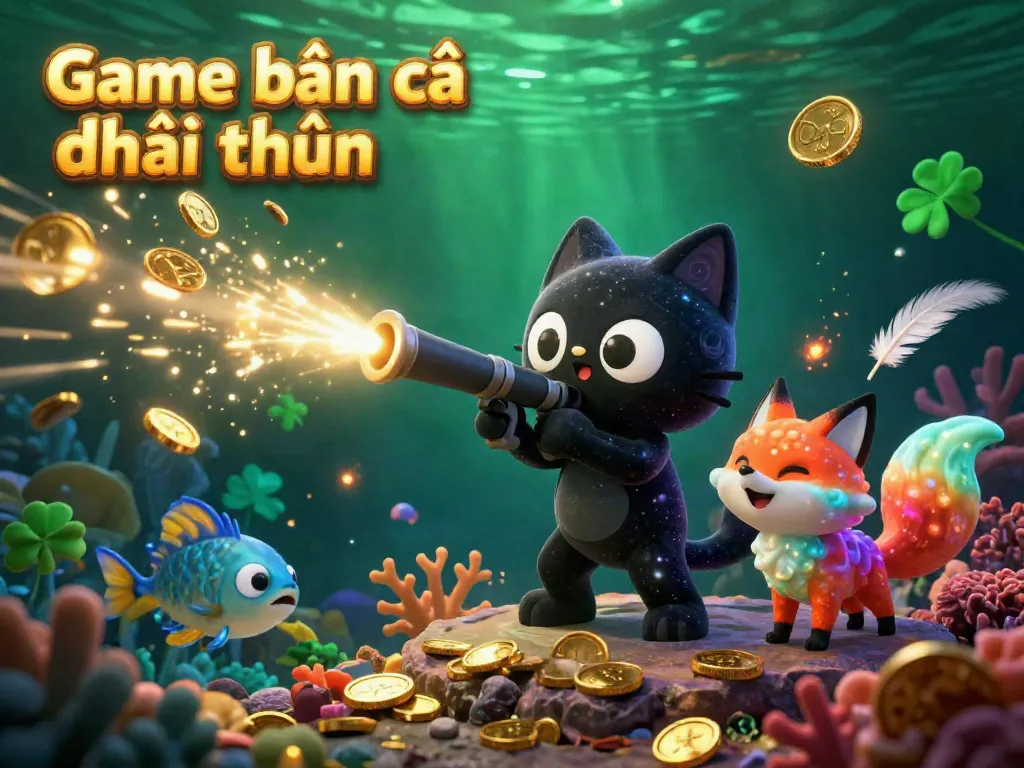Experience Game bắn cá đổi thưởng with vibrant sea creatures, dynamic action, and treasure hunting excitement underwater.
