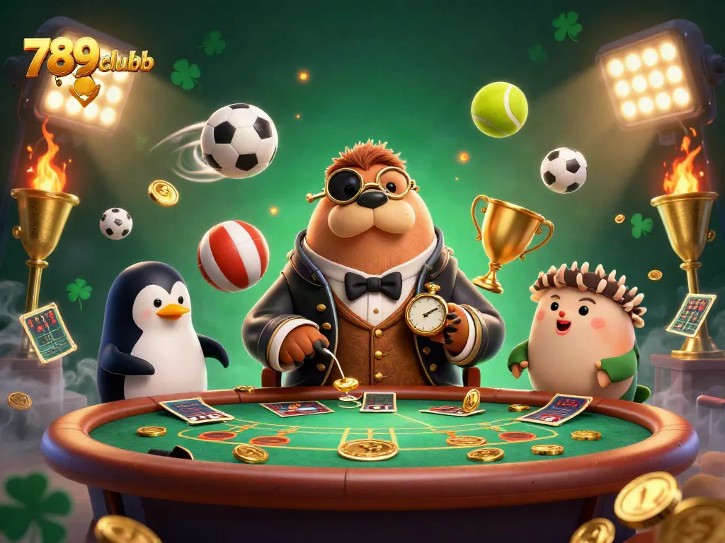 Engage with 789clubb in an exhilarating underwater poker game featuring whimsical characters.